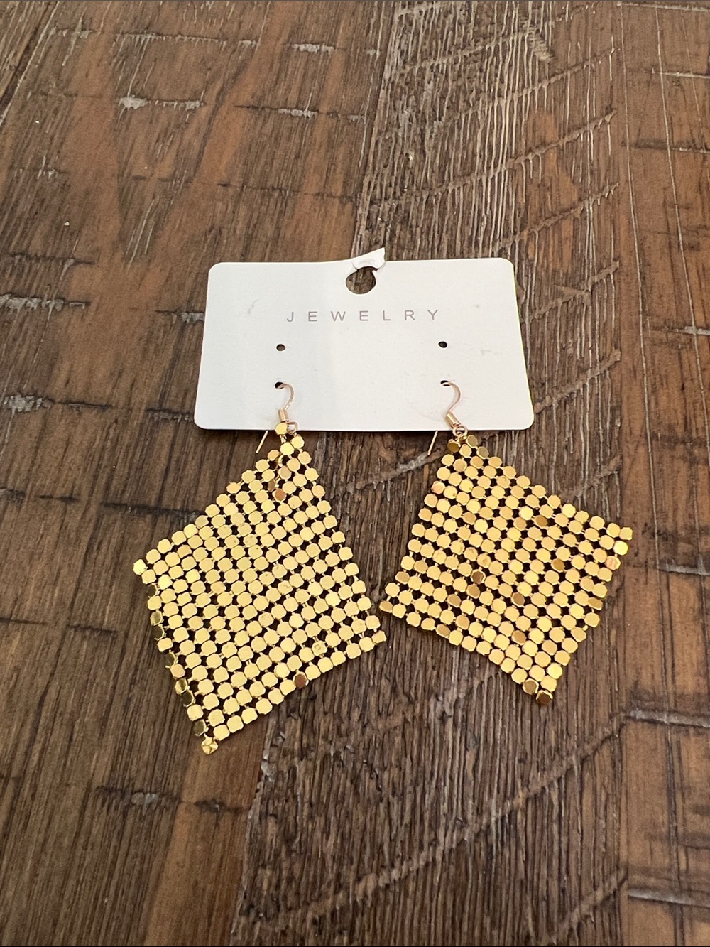 Chic Gold Mesh Drop Earrings - Women Jewelry